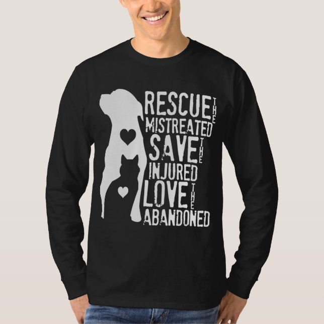 Camiseta Salvamento Salve Amor Salvamento Animal Cão Ressur (Frente)