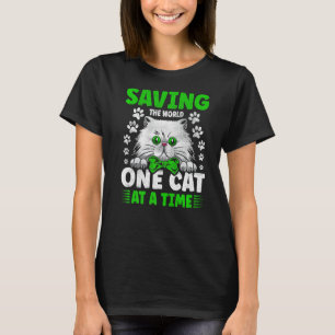 Camiseta Salvando Um Gato Do Mundo De Cada Vez Para Pet