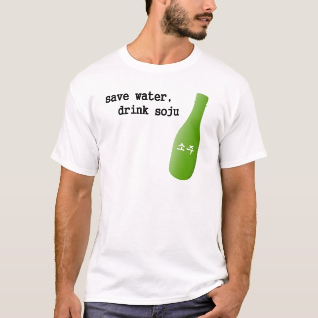 Camiseta Salvar a água, bebida Soju! (Frente)