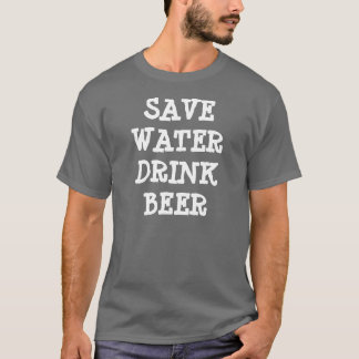 Camiseta salvar a cerveja da bebida da água