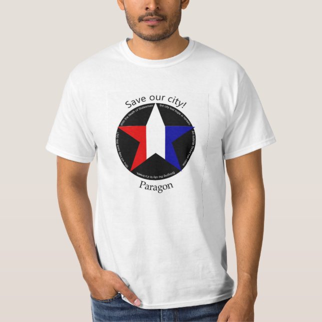 Camiseta Salvar a cidade do modelo (Frente)