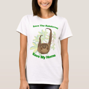 Camiseta Salvar a preguiça da floresta húmida