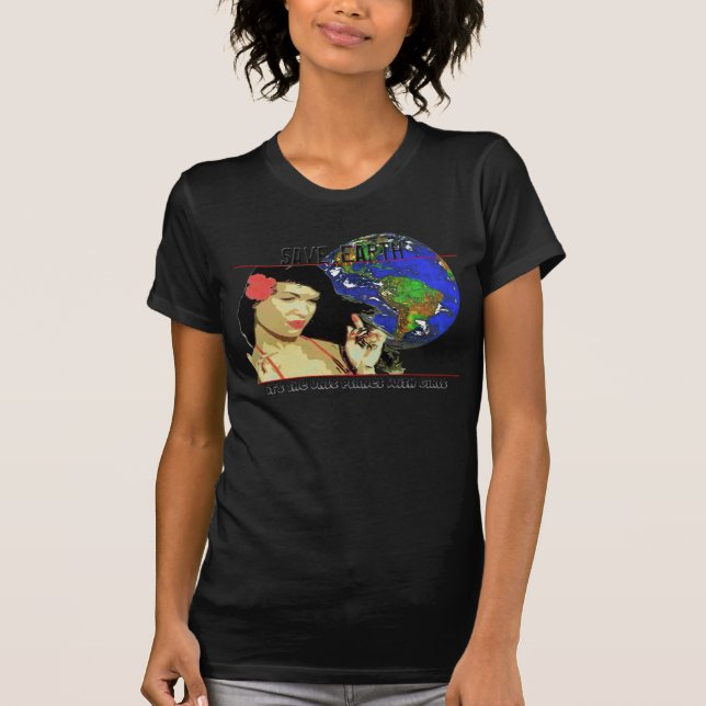 Camiseta Salvar a terra que é o único planeta com MENINAS (Frente)