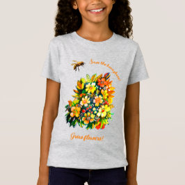 Camiseta Salvar abelhas melíferas, cultivar flores