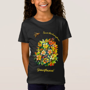 Camiseta Salvar abelhas melíferas, cultivar flores