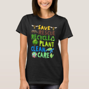 Camiseta Salvar Abelhas Resgatar Animais Reciclar Plástico
