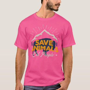 Camiseta Salvar Animais Comer Pessoas Ativas