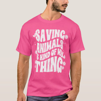 Camiseta Salvar Animais É Meio Que Meu Animais Abrigo Um V