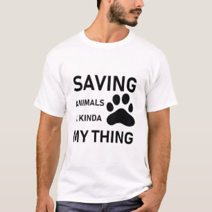 Camiseta Salvar animais é meio que meu veterano - Adoção
