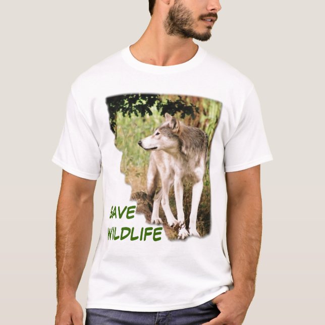 CAMISETA SALVAR ANIMAIS SELVAGENS (Frente)