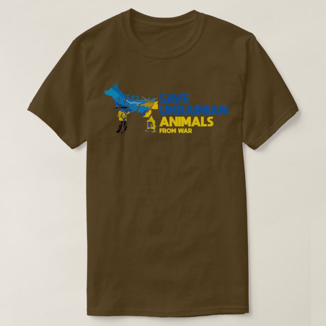Camiseta Salvar Animais Ucranianos Da Guerra (Frente do Design)