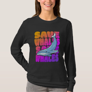 Camiseta Salvar As Baleias Animais Marinhos Do Oceano Amant