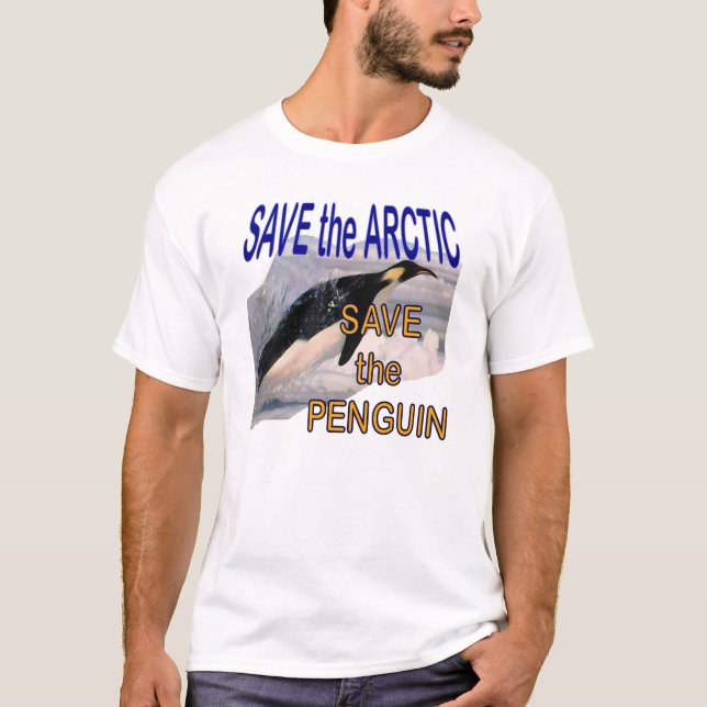 Camiseta Salvar as economias do ártico o pinguim (Frente)