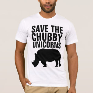 Camiseta SALVAR AS t-shirts Engraçadas do CHUBBY UNICORNS