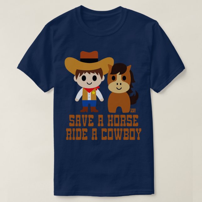 CAMISETA SALVAR COWBOY DE CAVALO (Frente do Design)