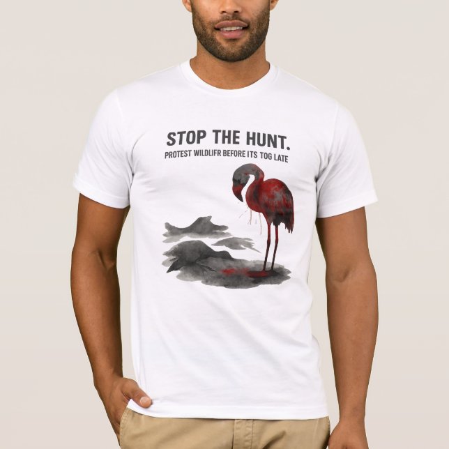 Camiseta Salvar Flamingos no Iraque – Conscientização sobre (Frente)