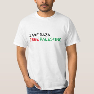 Camiseta Salvar Gaza Liberdade Palestina Preta Vermelha Ver