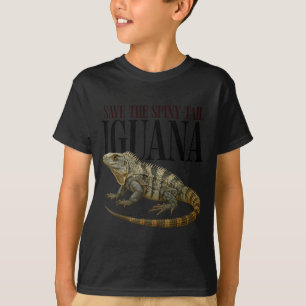 Camiseta Salvar Ilustração de Réptil Iguana de Cauda Espinh