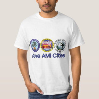 Camiseta Salvar logotipo de cidades AMI (selos)