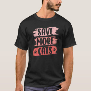 Camiseta Salvar Mais Gatos Bebê de Gato Animal Amor
