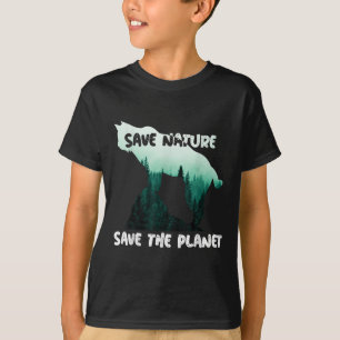 Camiseta Salvar Natureza Salvar Proteção Ambiental do Plane