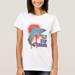 Camiseta Salvar nossa parada Finning dos tubarões