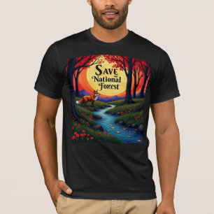 Camiseta salvar nossas florestas e parques nacionais