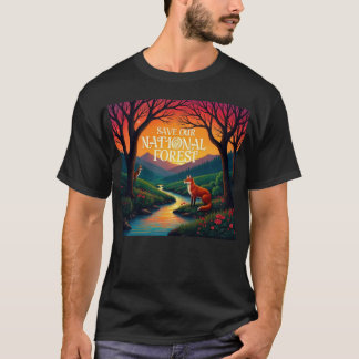 Camiseta salvar nossas florestas e parques nacionais