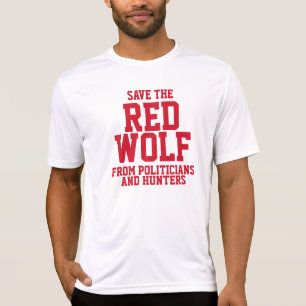 Camiseta Salvar nosso lobo vermelho psto em perigo