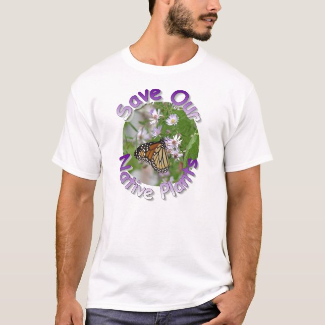 Camiseta Salvar nosso t-shirt do monarca das plantas (Frente)