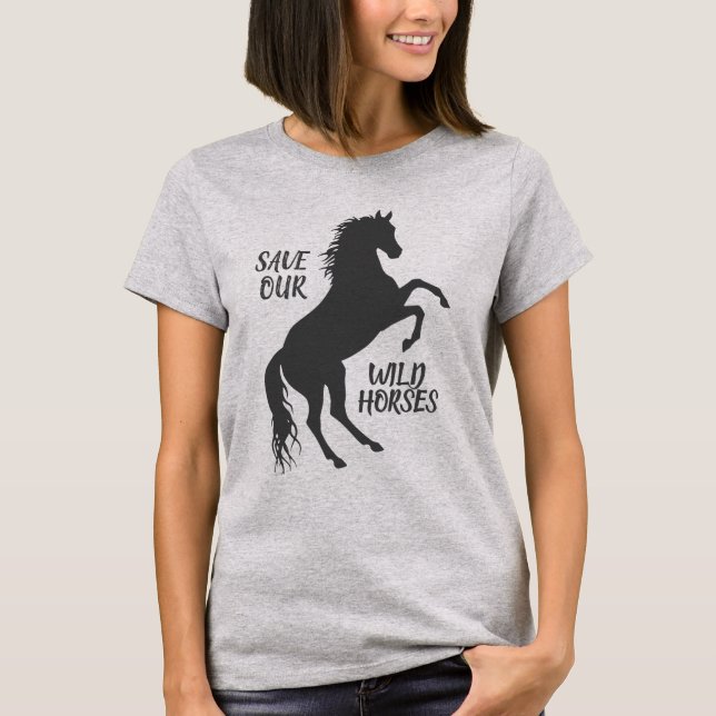 Camiseta Salvar nossos cavalos selvagens (Frente)