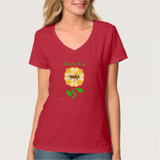 Camiseta Salvar o design da flor das abelhas (luz - o texto