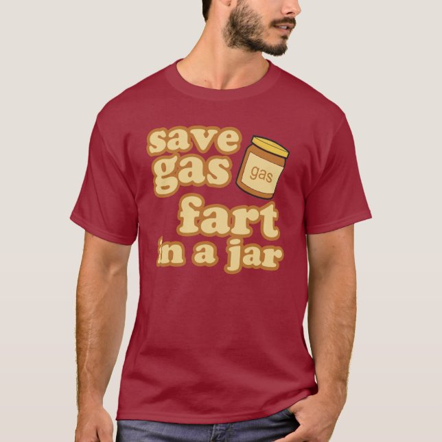 Camiseta Salvar o gás - Fart em um frasco (Frente)