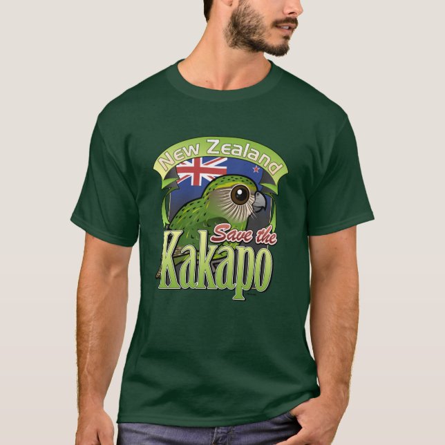 Camiseta Salvar o Kakapo de Nova Zelândia (Frente)
