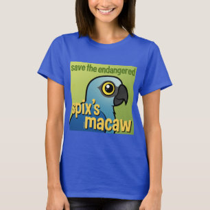 Camiseta Salvar o Macaw do Spix psto em perigo
