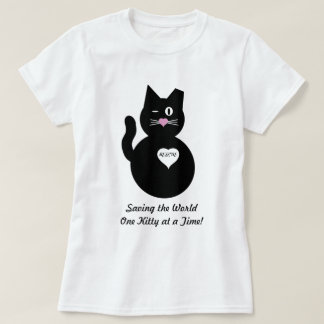 Camiseta Salvar o mundo, um gatinho de cada vez