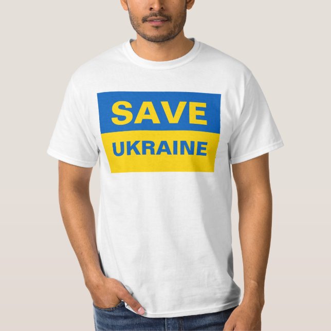 Camiseta Salvar o pavilhão ucraniano da Ucrânia (Frente)