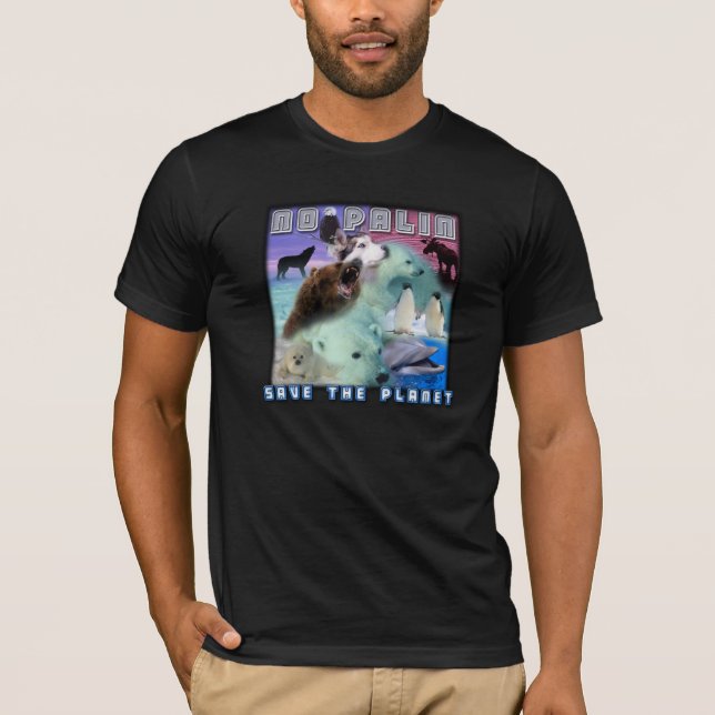 Camiseta Salvar o planeta, nenhum Palin (Frente)