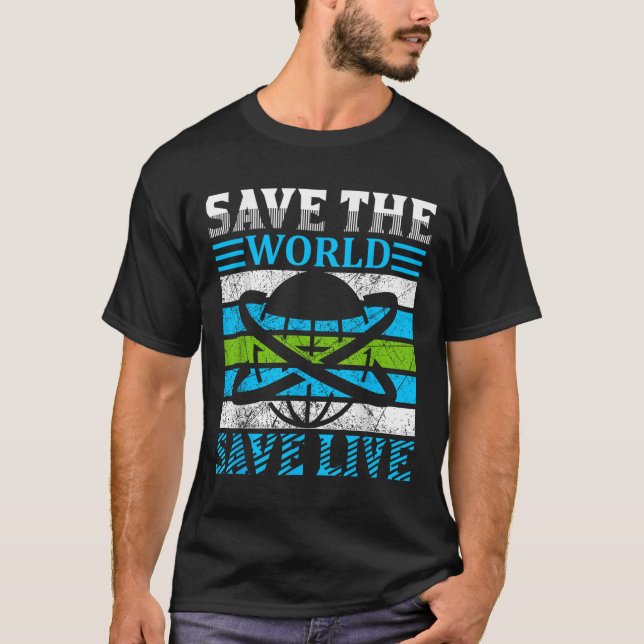 Camiseta Salvar o planeta Terra Proteção Ambiental (Frente)