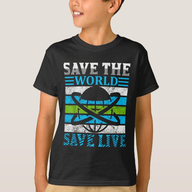Camiseta Salvar o planeta Terra Proteção Ambiental (Frente)