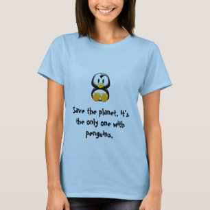Camiseta salvar o T do pinguim do planeta
