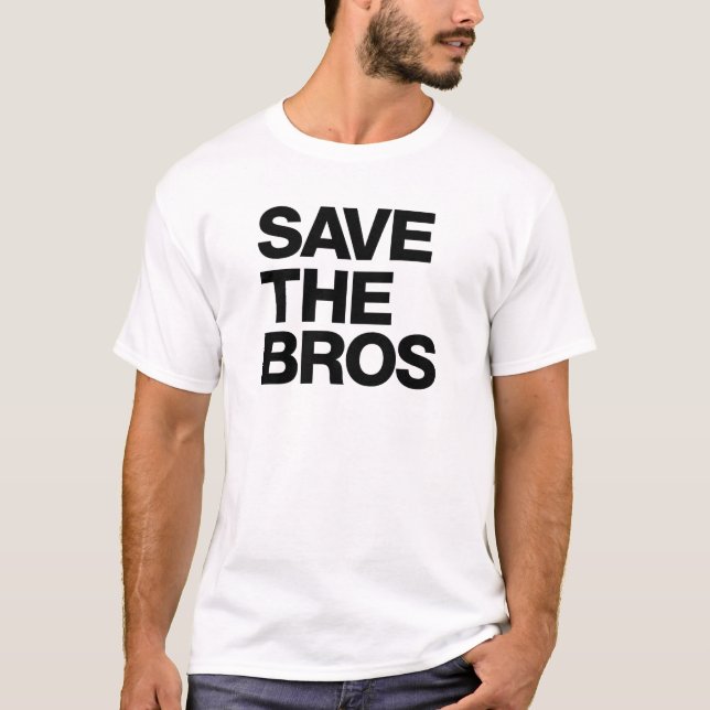 Camiseta Salvar o T dos homens orgânicos de Bros - branco (Frente)