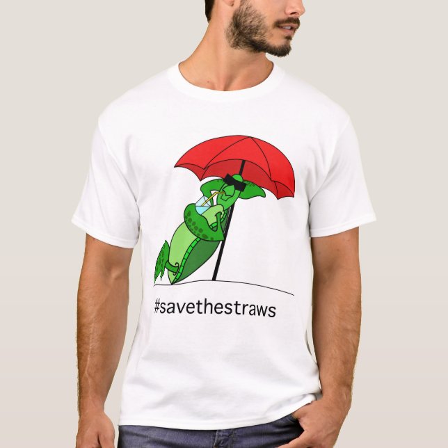 Camiseta Salvar o t-shirt das palhas (Frente)