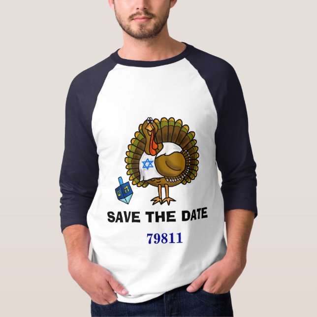 Camiseta Salvar o t-shirt de Thanksgivukkah da data 79811 (Frente)