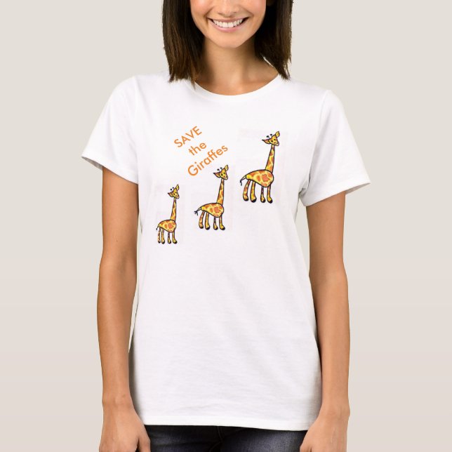 Camiseta Salvar o t-shirt dos girafas (Frente)