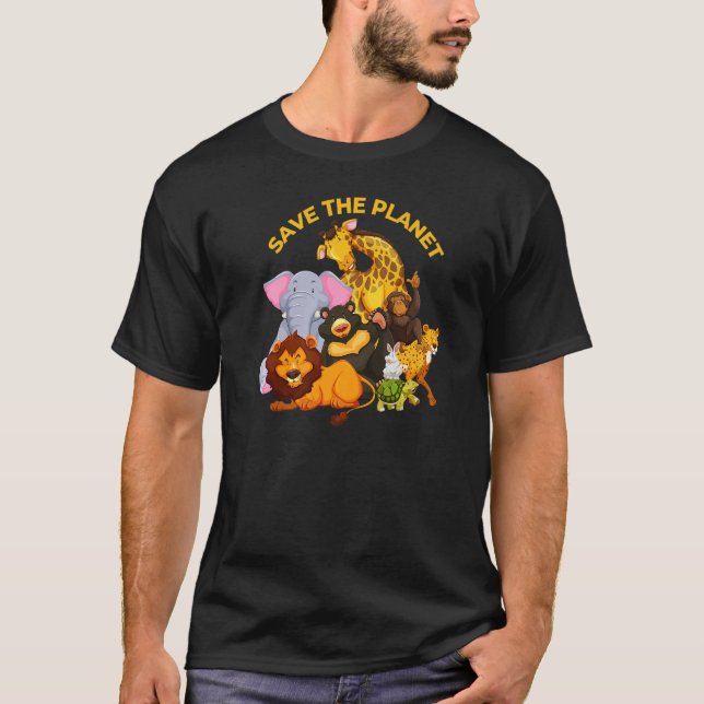 Camiseta Salvar Os Animais Do Planeta (Frente)