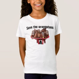 Camiseta Salvar os animais pstos em perigo orangotango