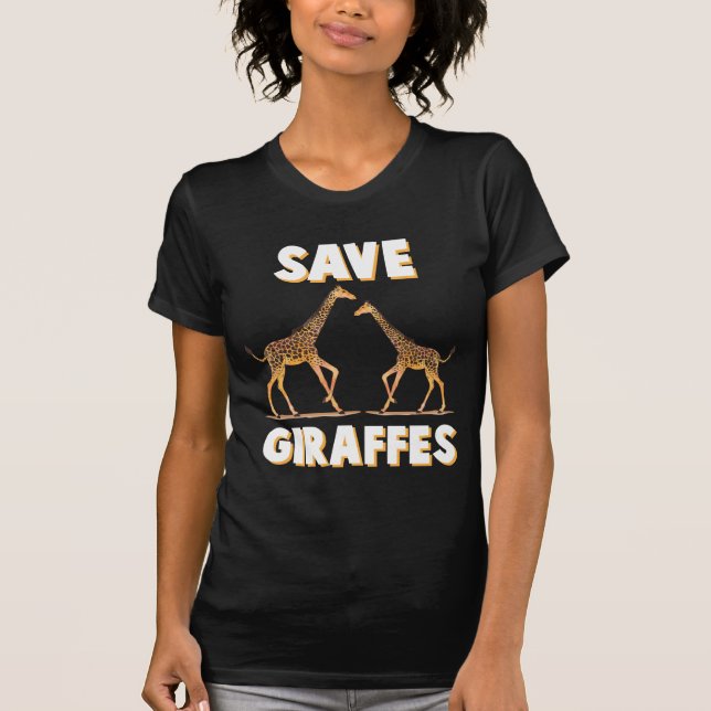 Camiseta Salvar os defensores da conservação Girafas Safari (Frente)