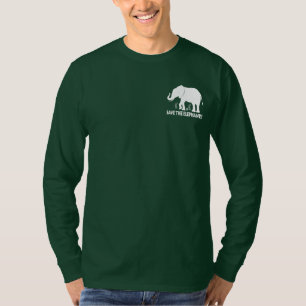 Camiseta Salvar os elefantes na silhueta