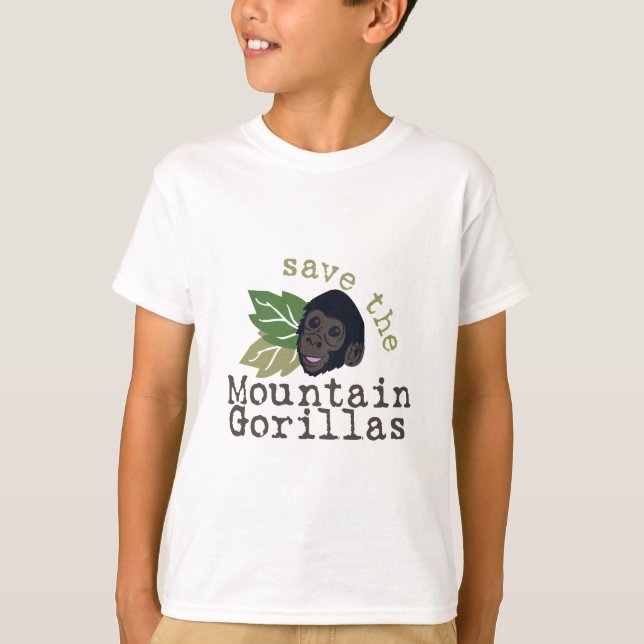 Camiseta Salvar os gorila de montanha (Frente)